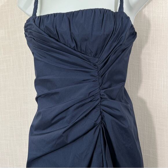 Adrianna Papell Dark Navy Ruched Event Evening Cocktail Dress Size 6 - Picture 4 of 11